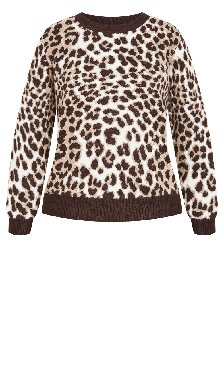Leopard Jumper - chocolate