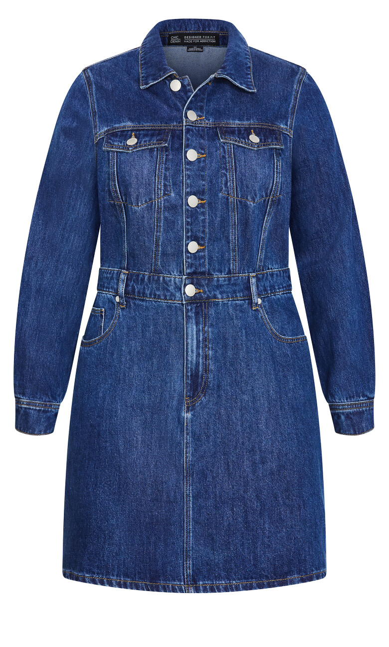 Liora Denim Mini Dress - dark wash