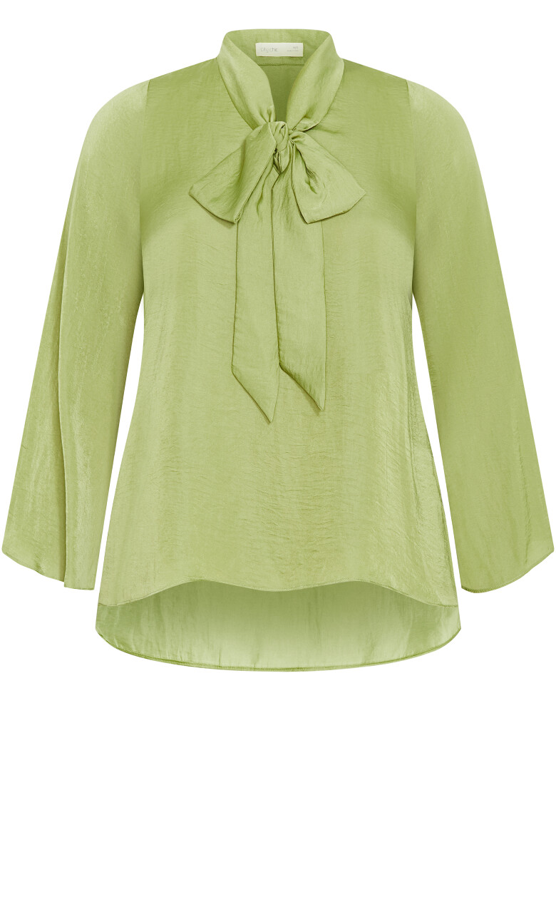Mahalia Neck Tie Top - matcha