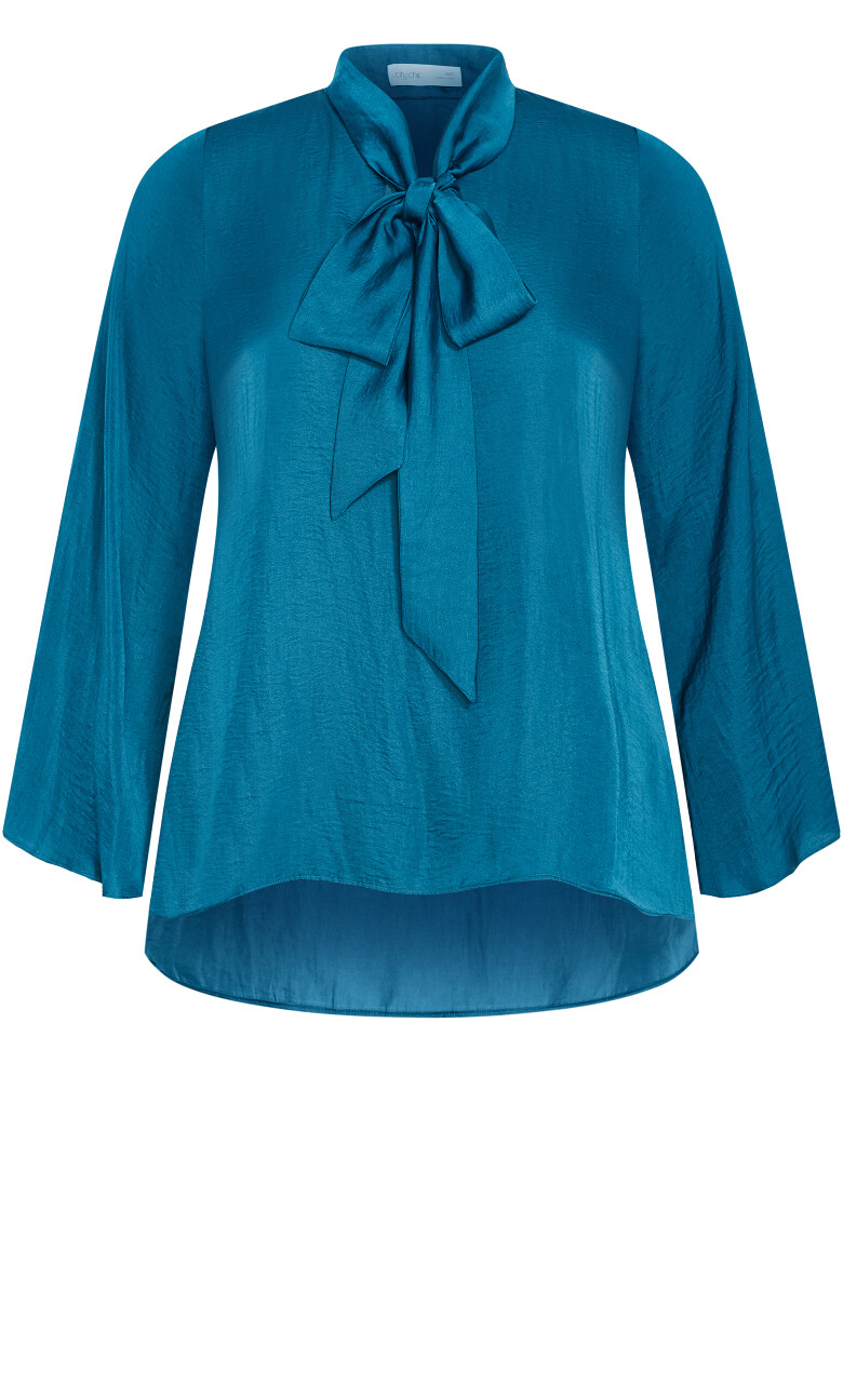 Mahalia Neck Tie Top - poseidon