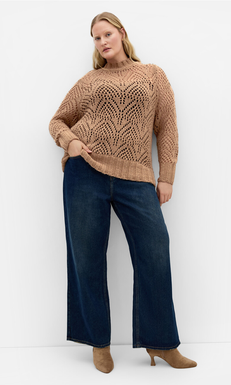 Plus Size Beck Wool Blend Jumper - Mushroom