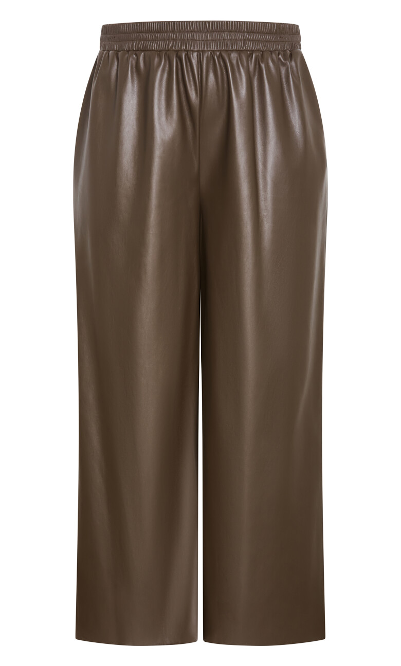 Paxton Faux Leather Pant - chocolate