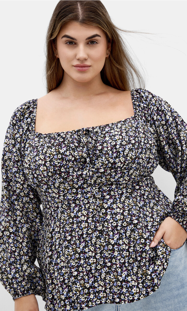 Plus Size Gigi Floral Print Top - multi
