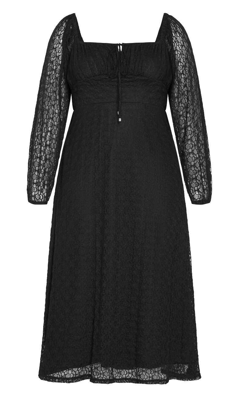 Lani Lace Midi Dress - black
