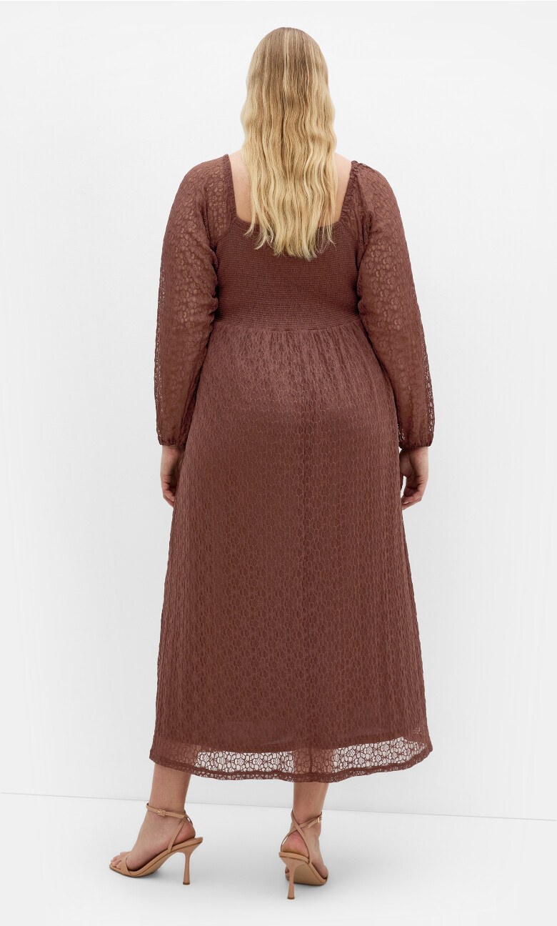 Lani Lace Midi Dress - chocolate