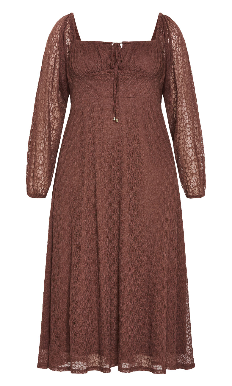 Lani Lace Midi Dress - chocolate