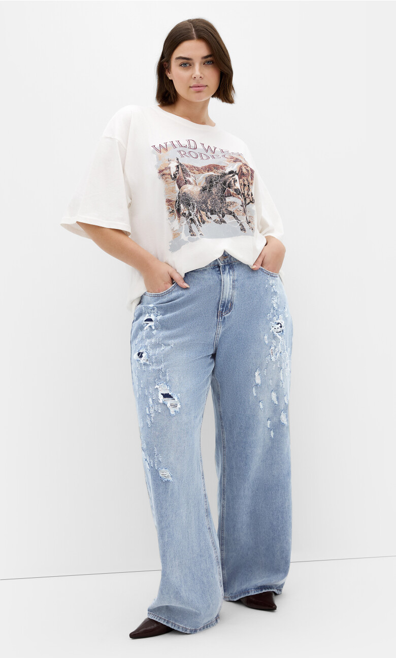 Plus Size Harley Fit Rodeo Straight Leg Jean - Light Wash