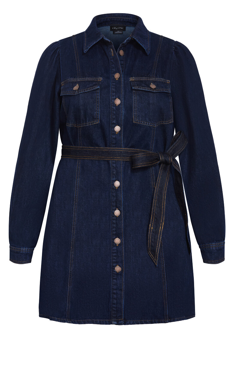 Lara Denim Mini Dress - dark wash