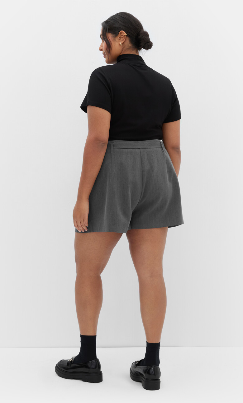 Karla Belted Skort - charcoal