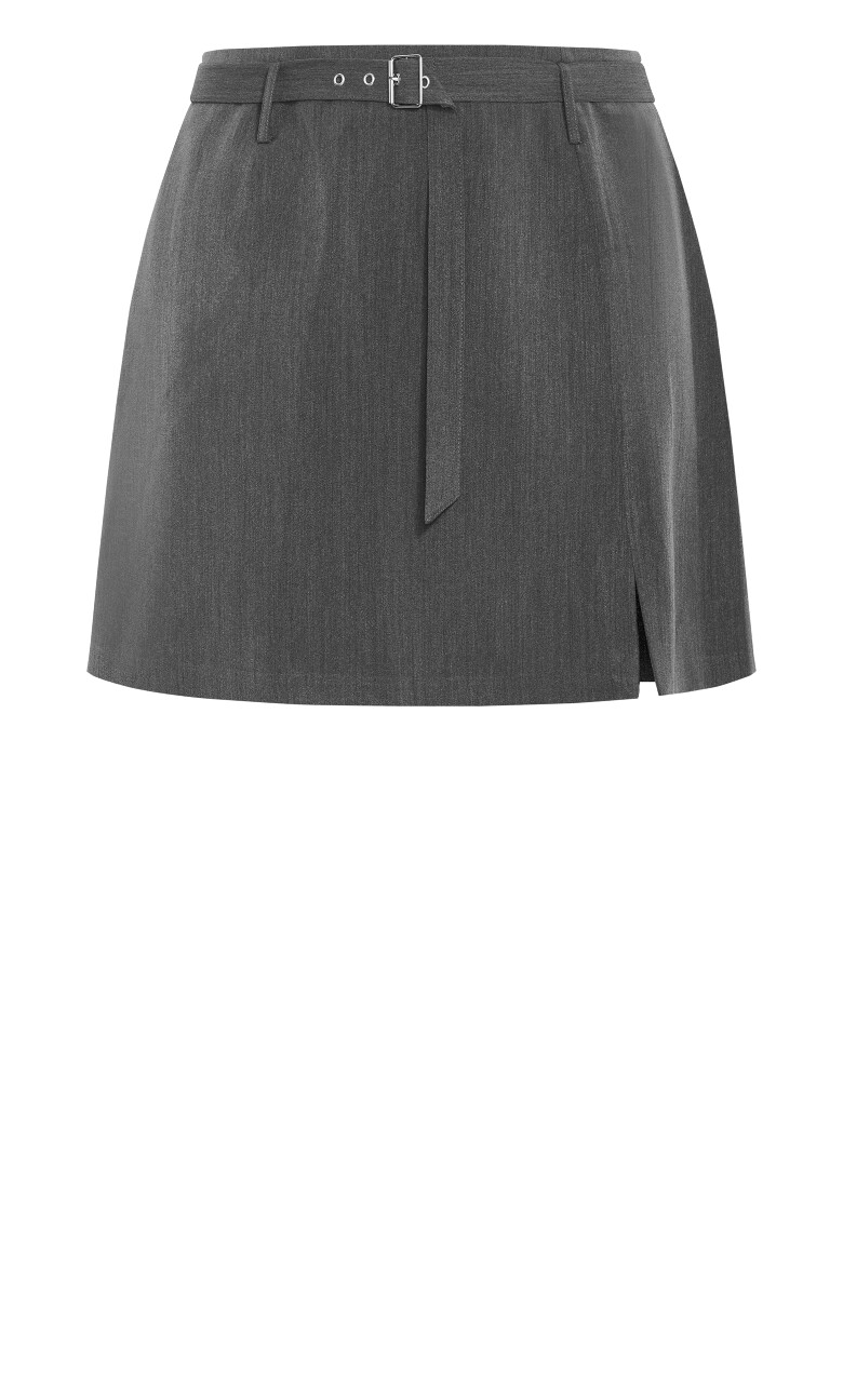 Karla Belted Skort - charcoal