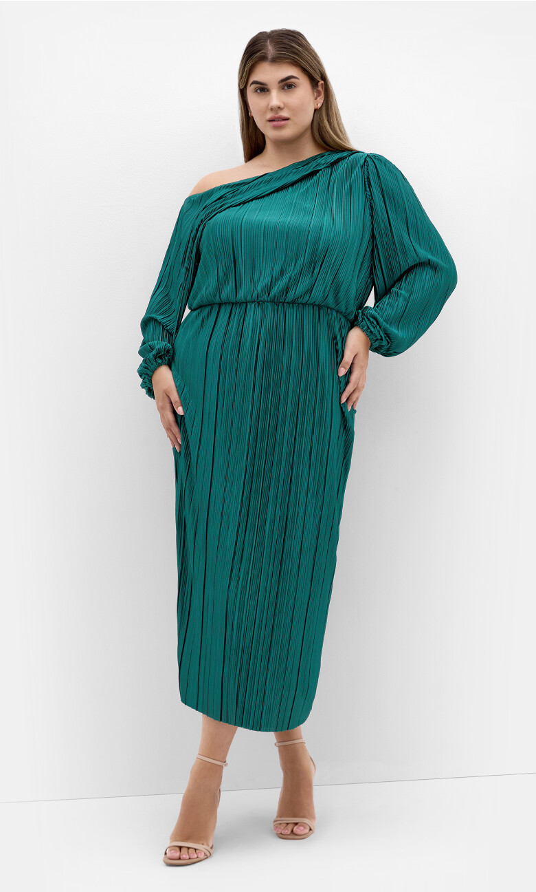 Plus Size Jay Off Shoulder Dress - Jade
