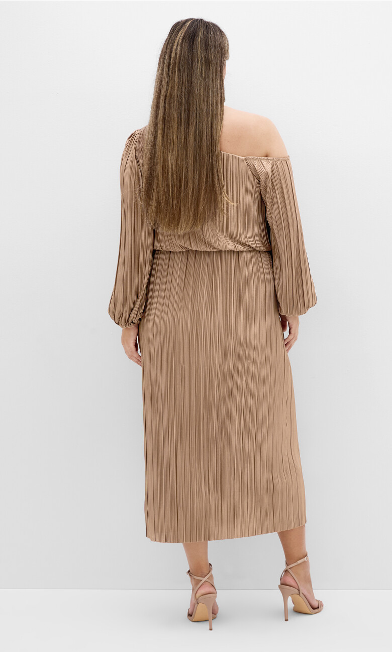 Jay Off Shoulder Dress - oyster