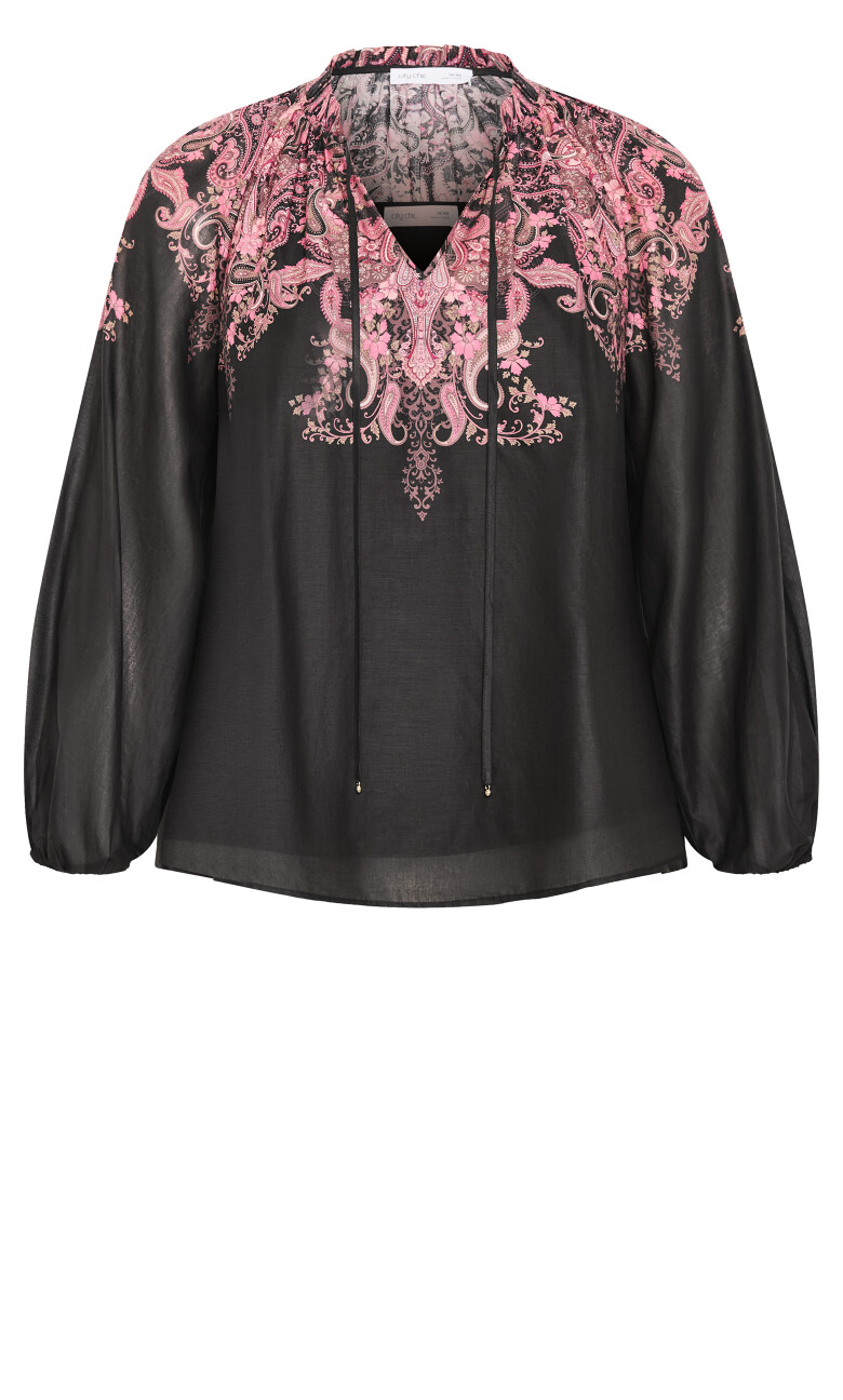 Seren Long Sleeve Cotton Shirt - black