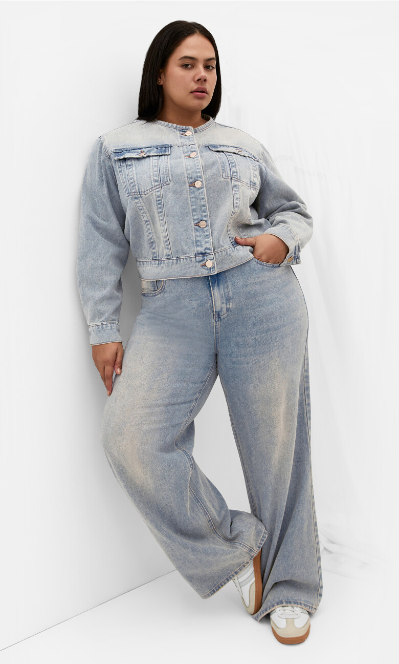 Plus Size Harley Fit Talia Wide Leg Jean - Mid Wash