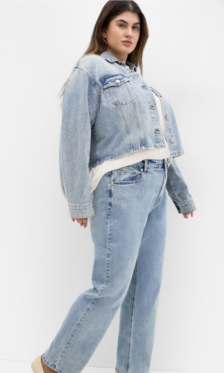 Plus Size Harley Side Stud Jean - light wash
