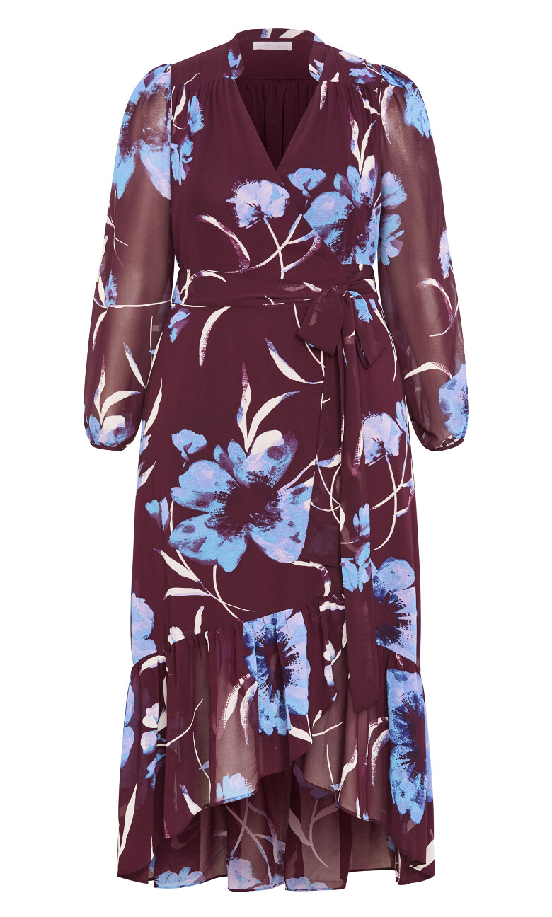 Jane Wrap Maxi Dress - aubergine