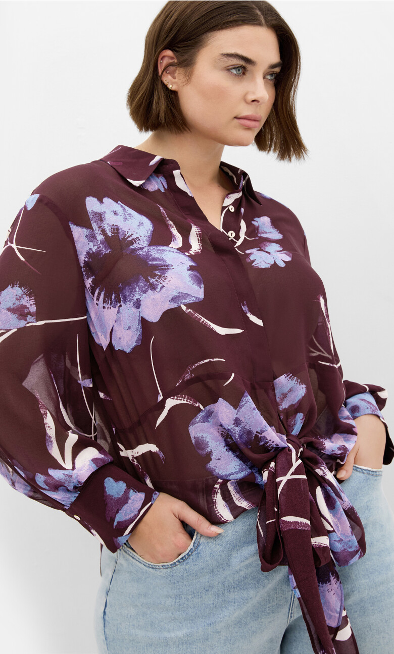 Plus Size Jane Shirt - aubergine