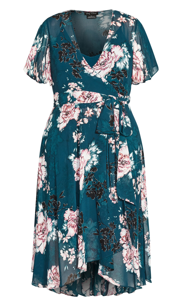 Blossom Short Sleeve Midi Dress - jade