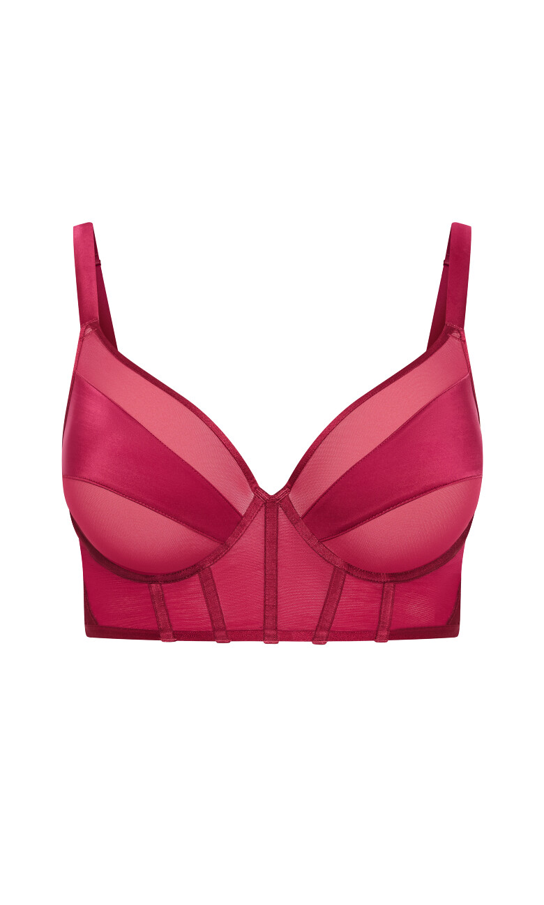 Brigitte Contour Longline Bra - sangria