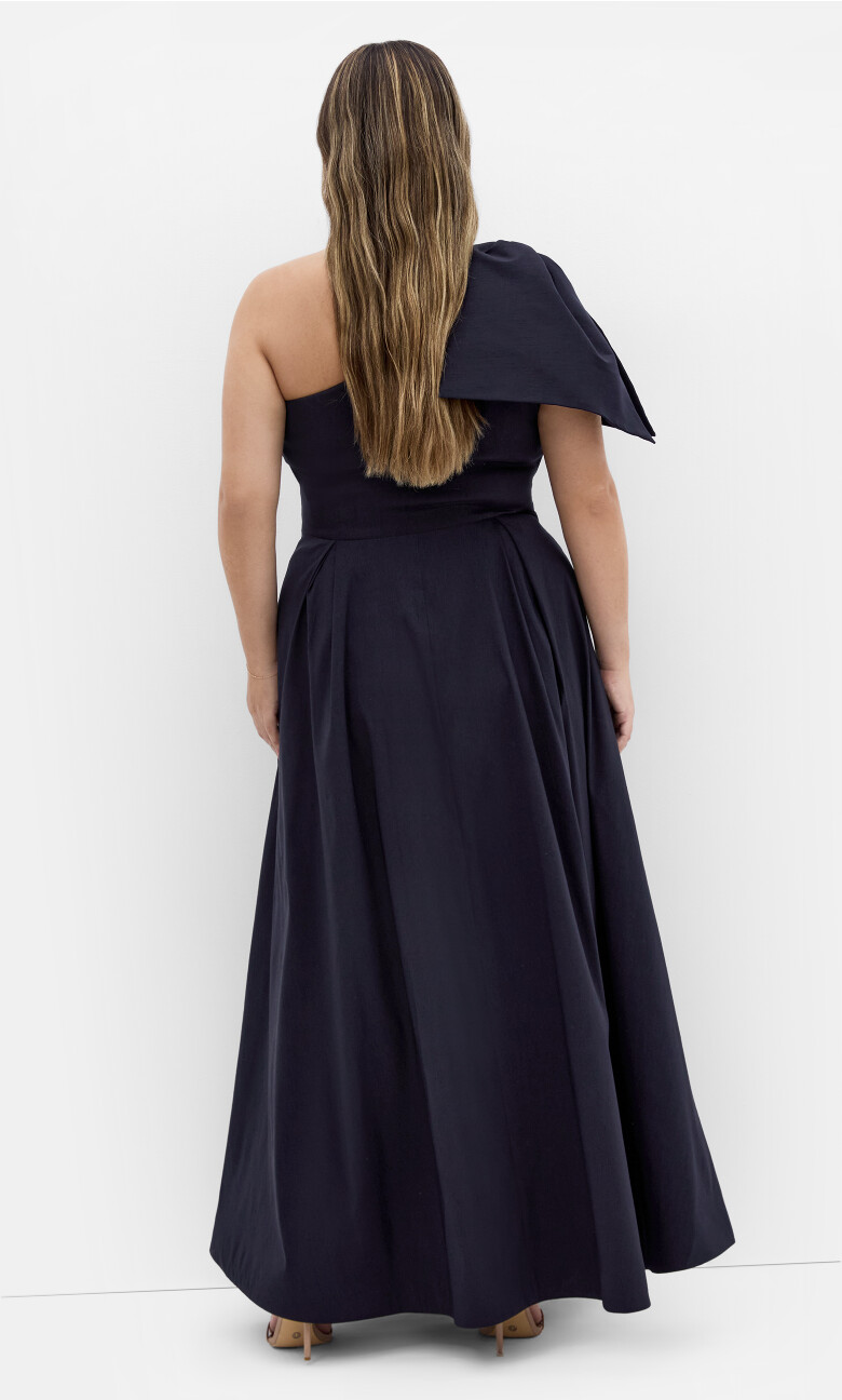Captivate One Shoulder Maxi Dress - navy