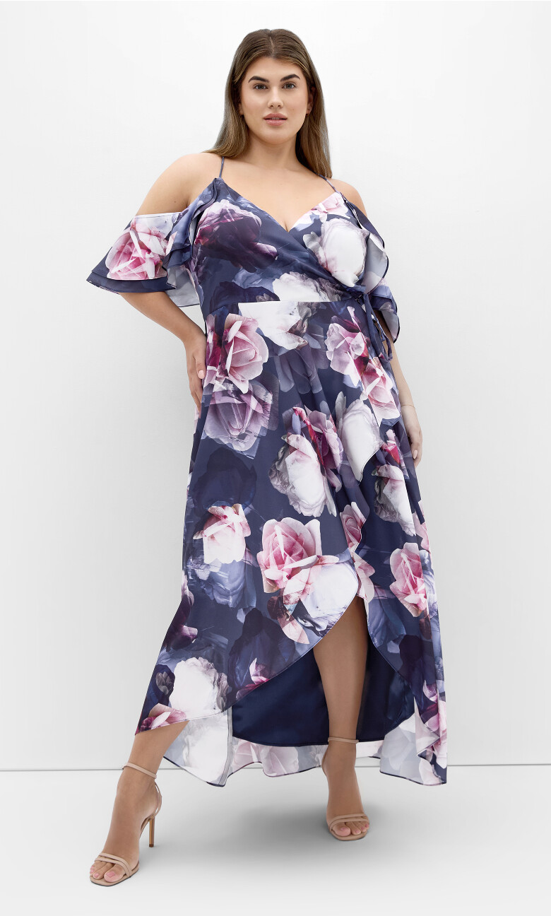 Miss Jessica Print Maxi Dress - poseidon blue