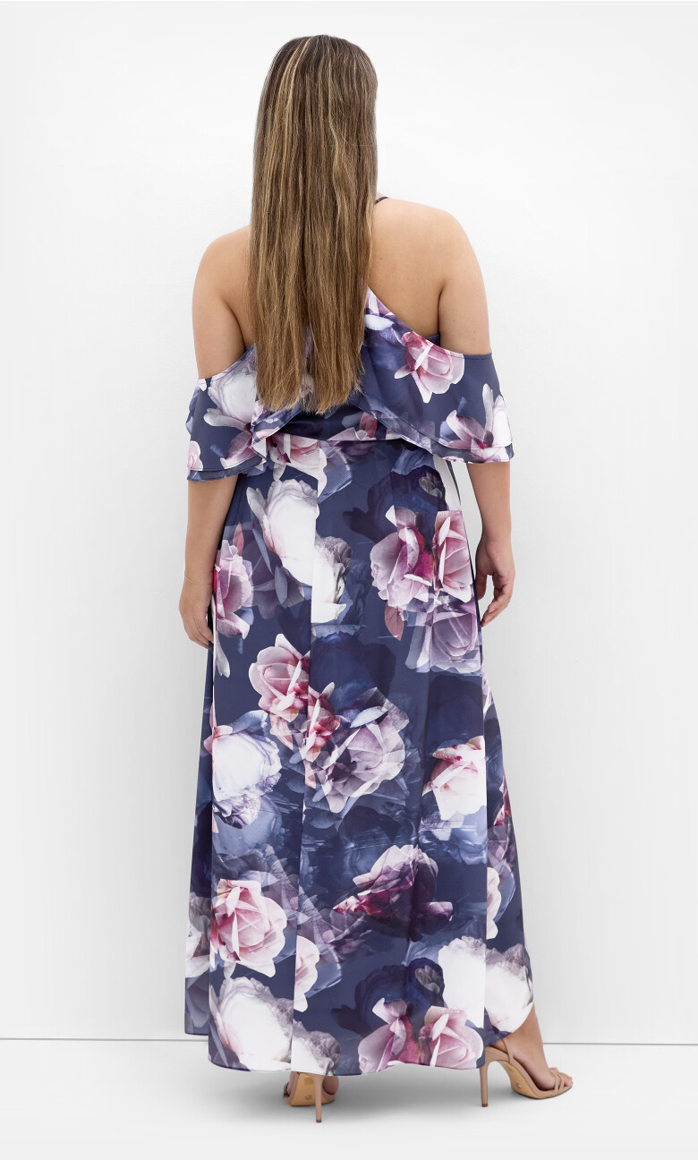 Miss Jessica Print Maxi Dress - poseidon blue