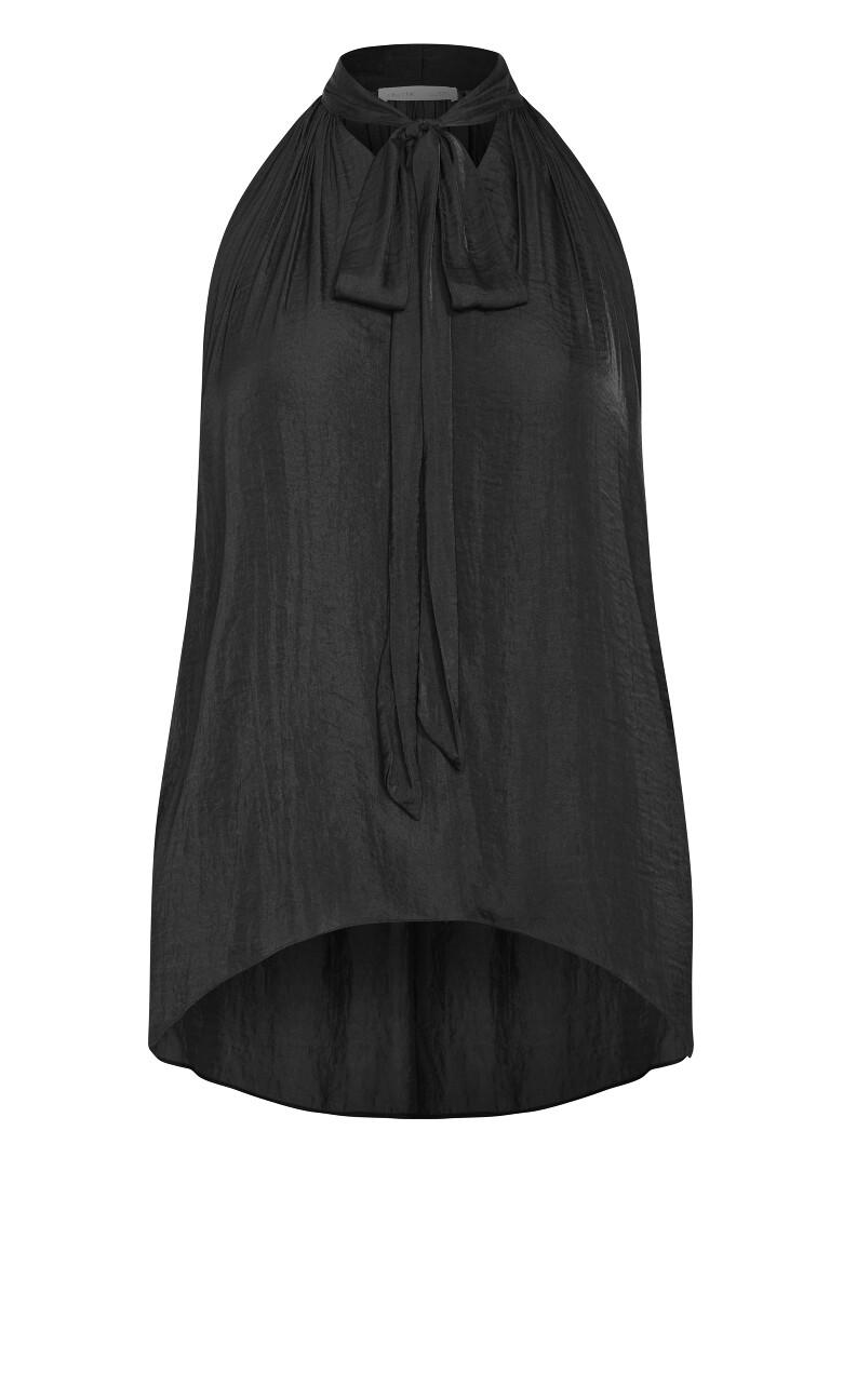 Delaney Neck Tie Top - black