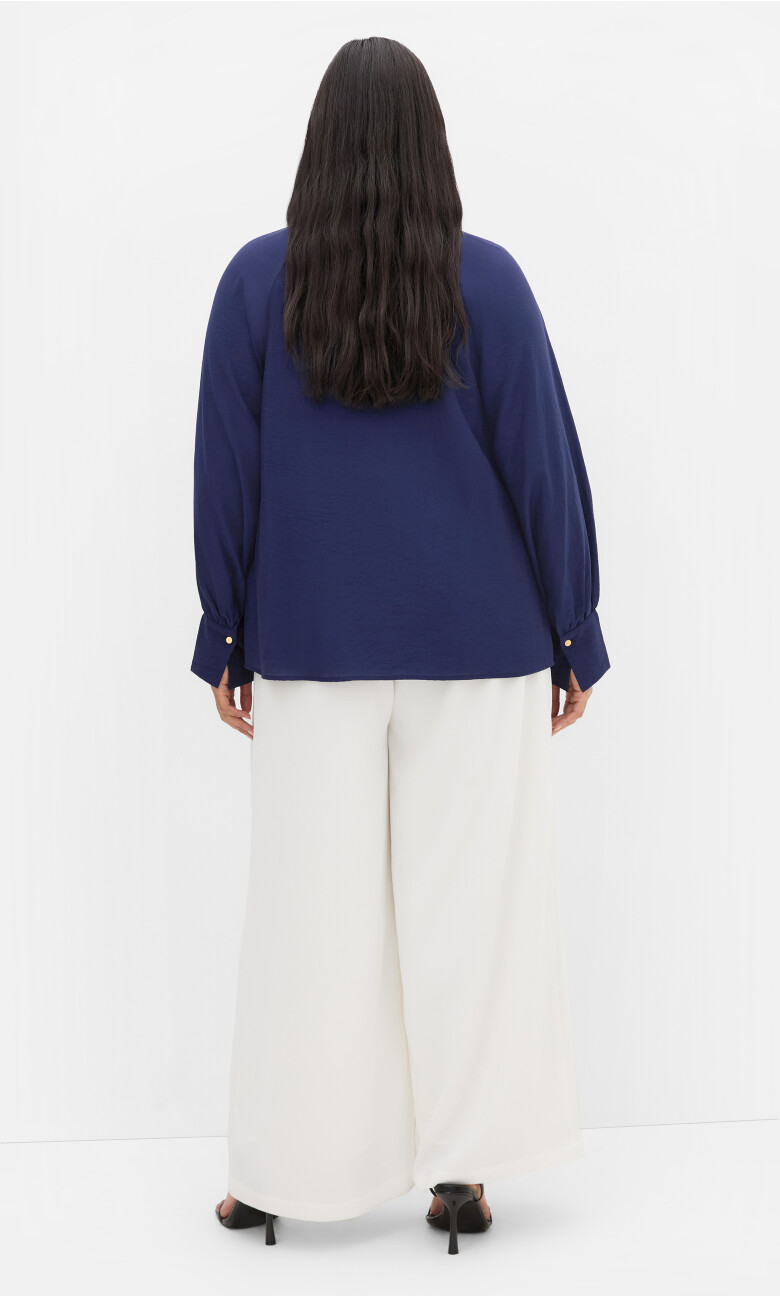 Kelsey Neck Tie Top - navy