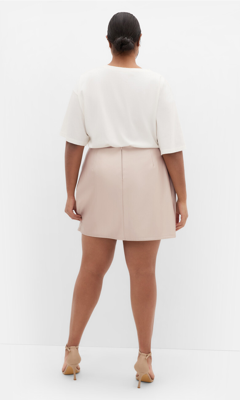 Kara Faux Leather Mini Skirt - gold