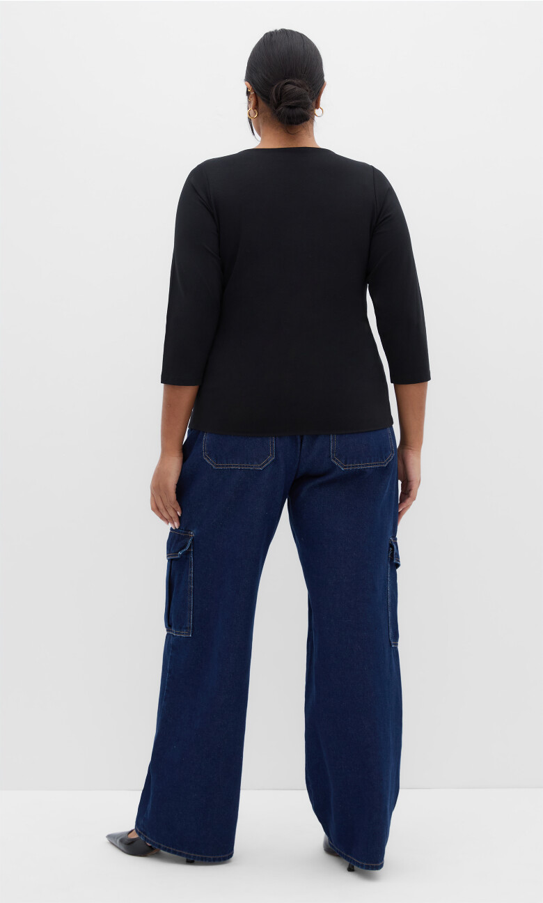Anny Square Neck Top - black