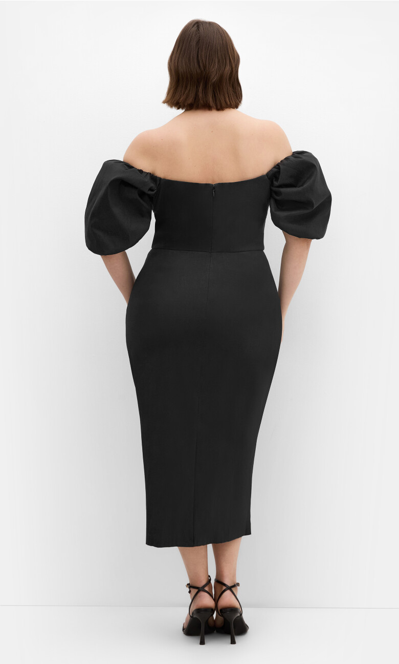 Valentine Off Shoulder Dress - black