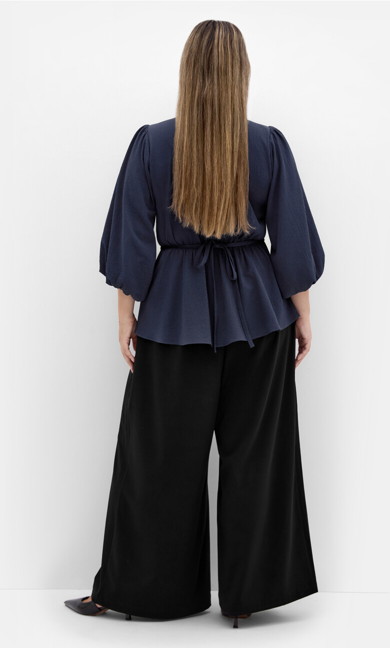 Celina Peplum Top - navy