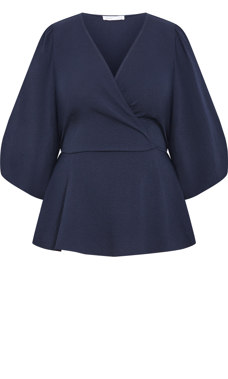 Celina Peplum Top - navy