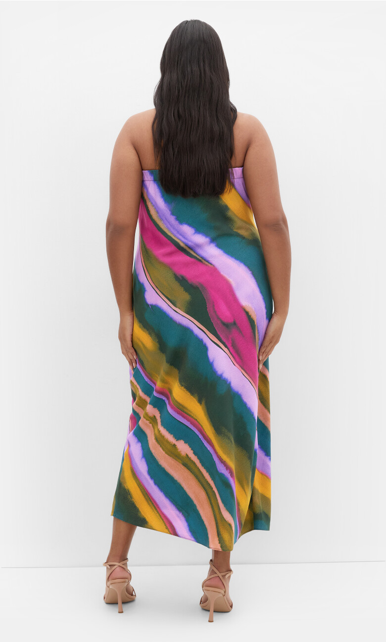 Ines Print Strapless Dress - multi