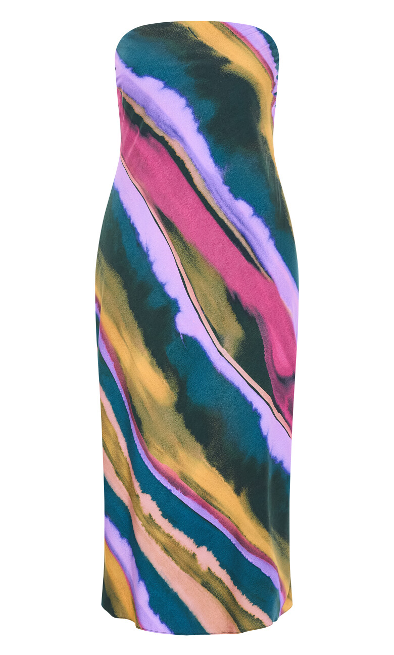 Ines Print Strapless Dress - multi