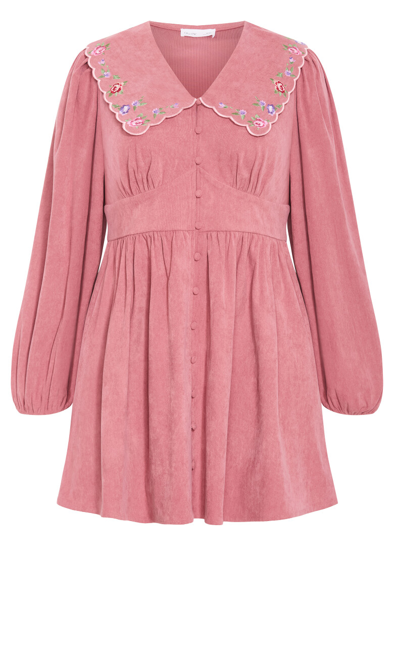 Bethanie Corduroy Mini Dress - dusty pink