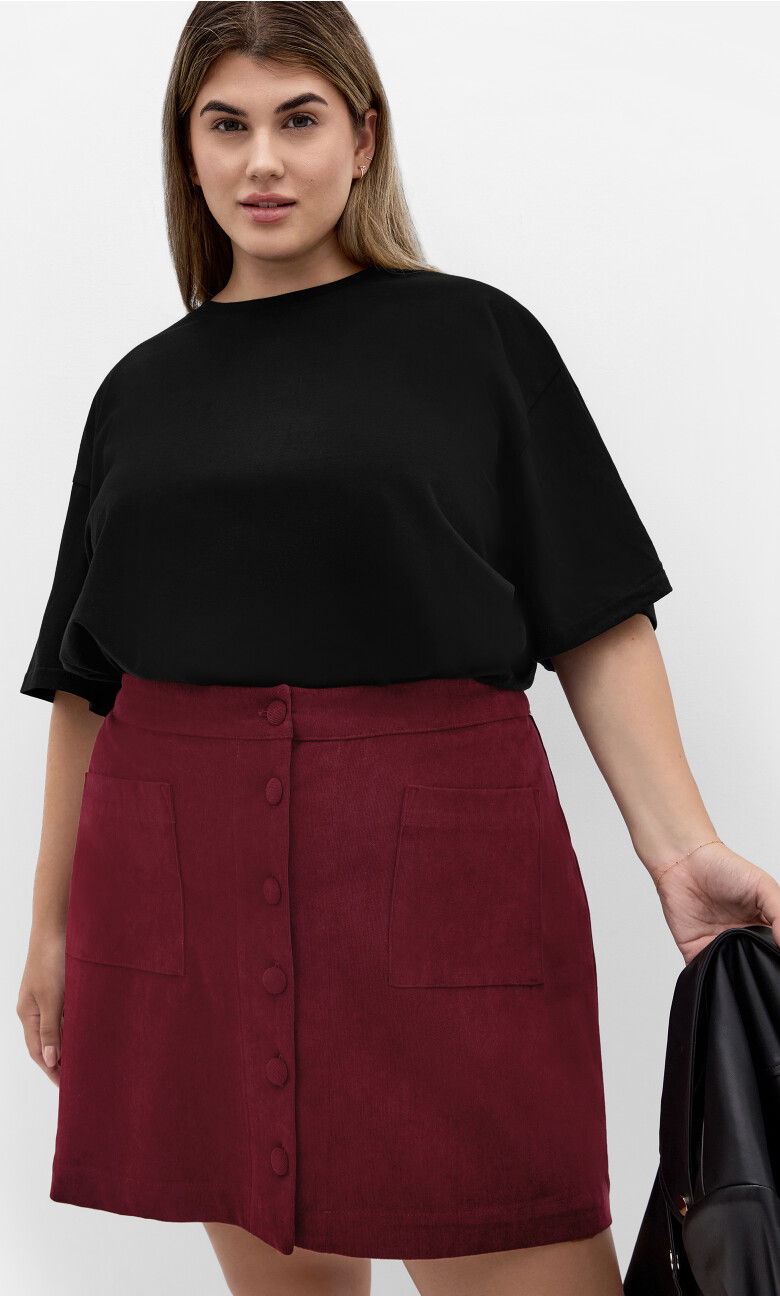Alana Corduroy Mini Skirt - burgundy