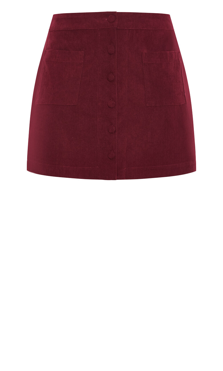 Alana Corduroy Mini Skirt - burgundy