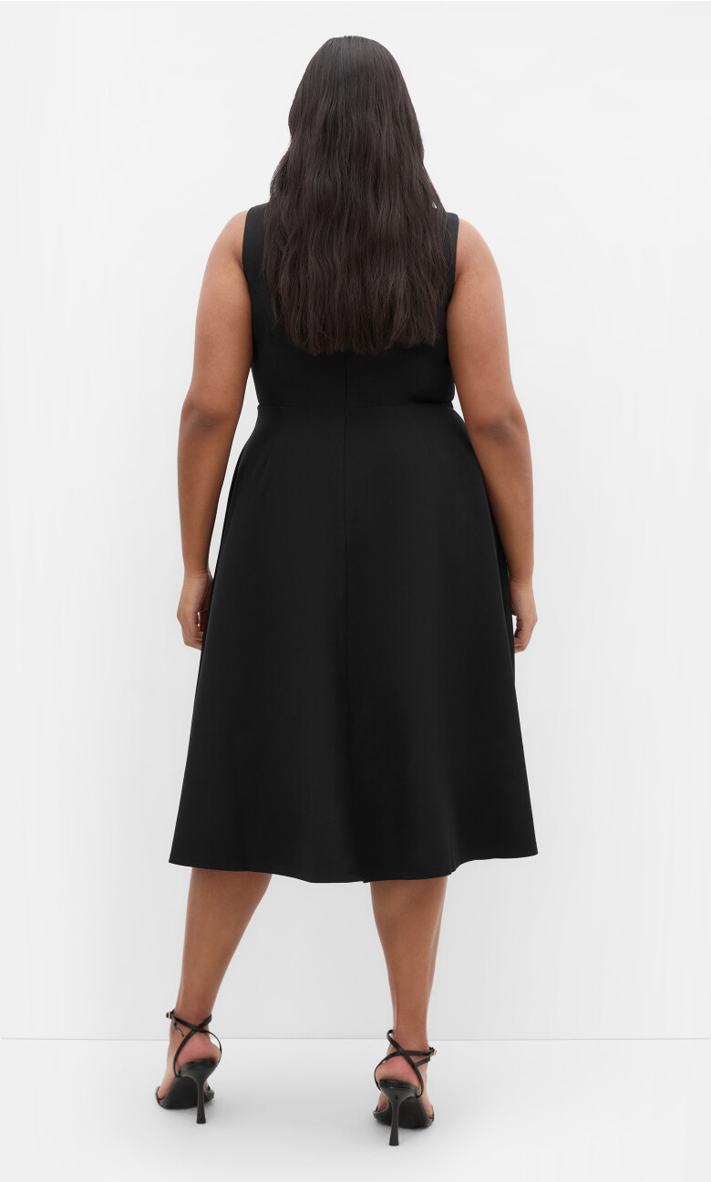 Dynamic Skater Midi Dress - black