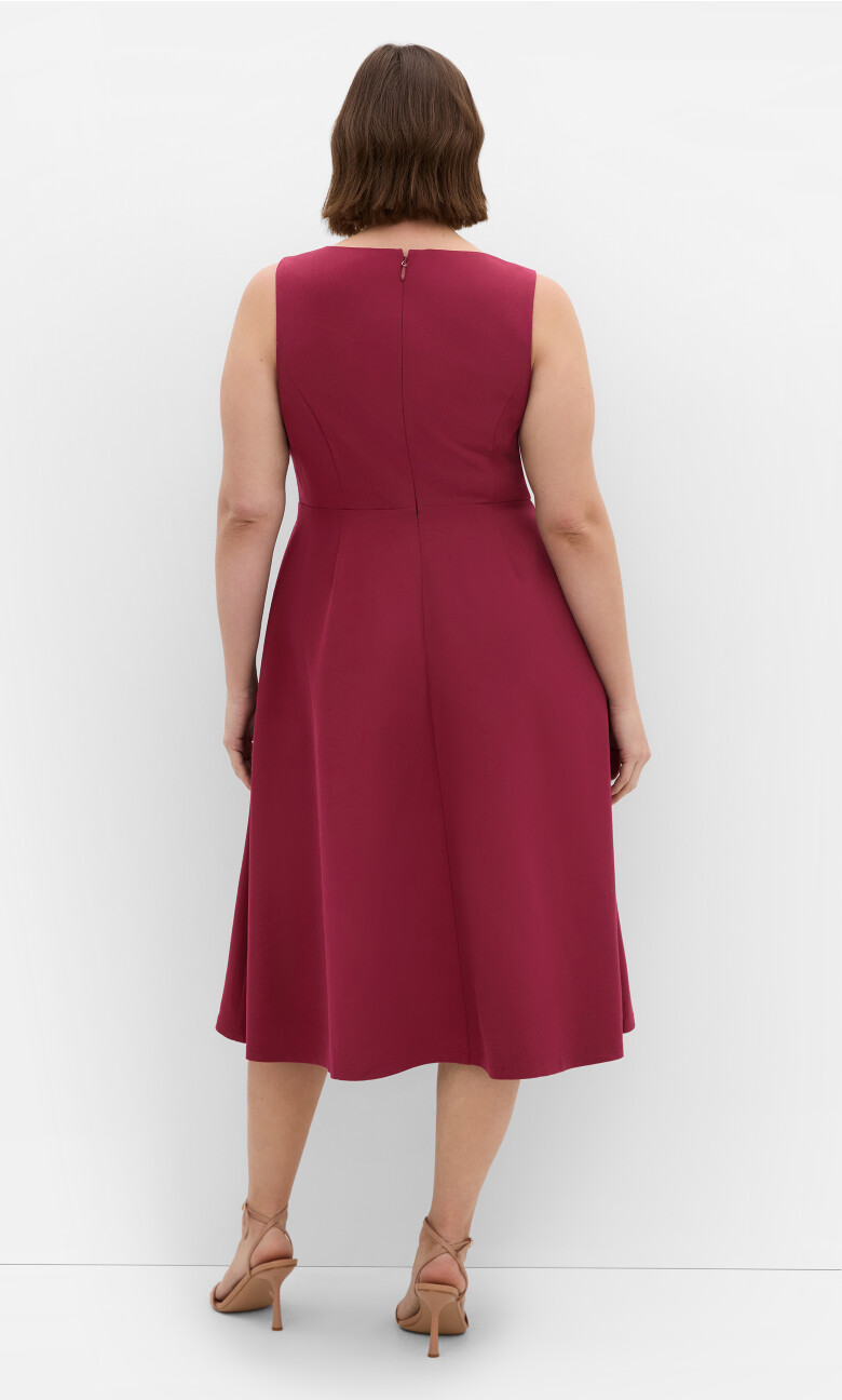 Dynamic Skater Midi Dress - ruby