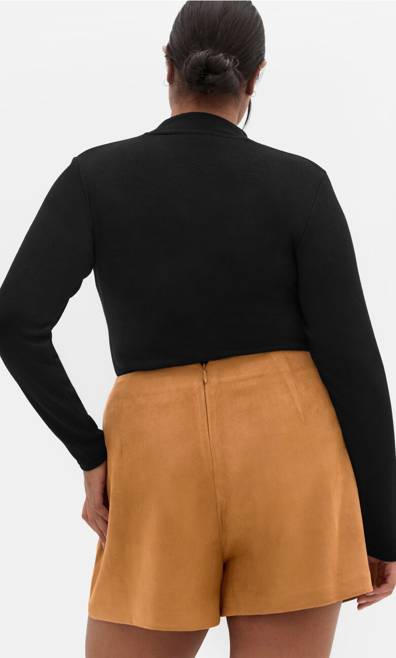 Sueded Mini Skort - caramel