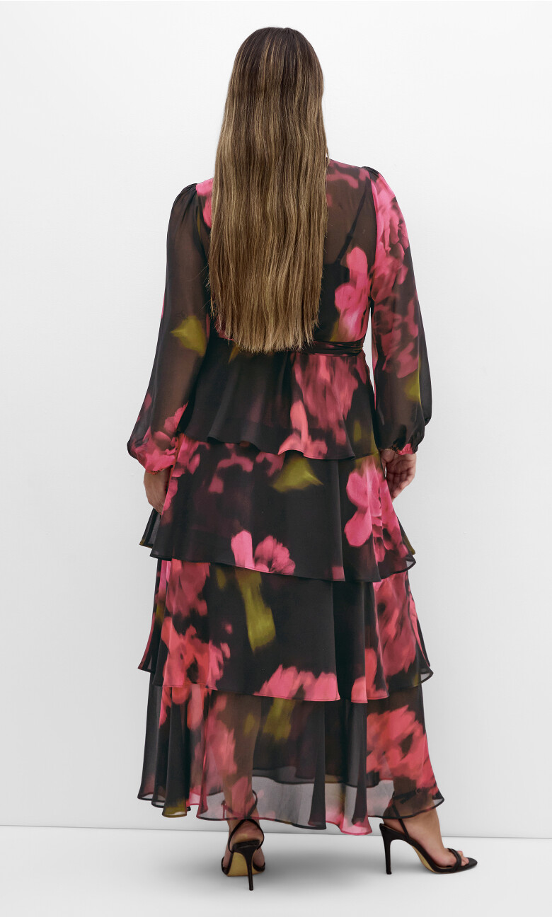Selene Wrap Maxi Dress - black