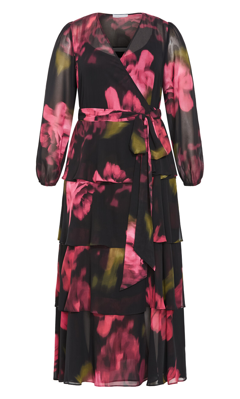Selene Wrap Maxi Dress - black