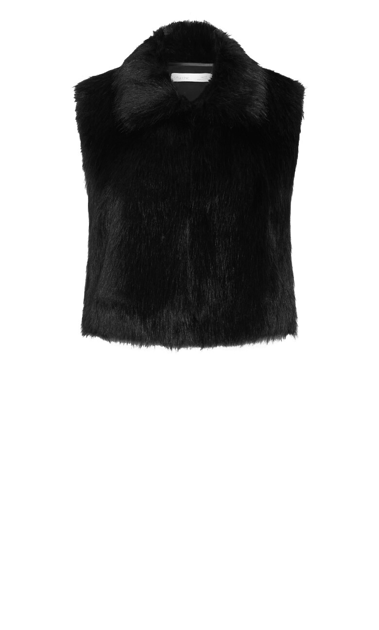 Gianna Faux Fur Vest - black