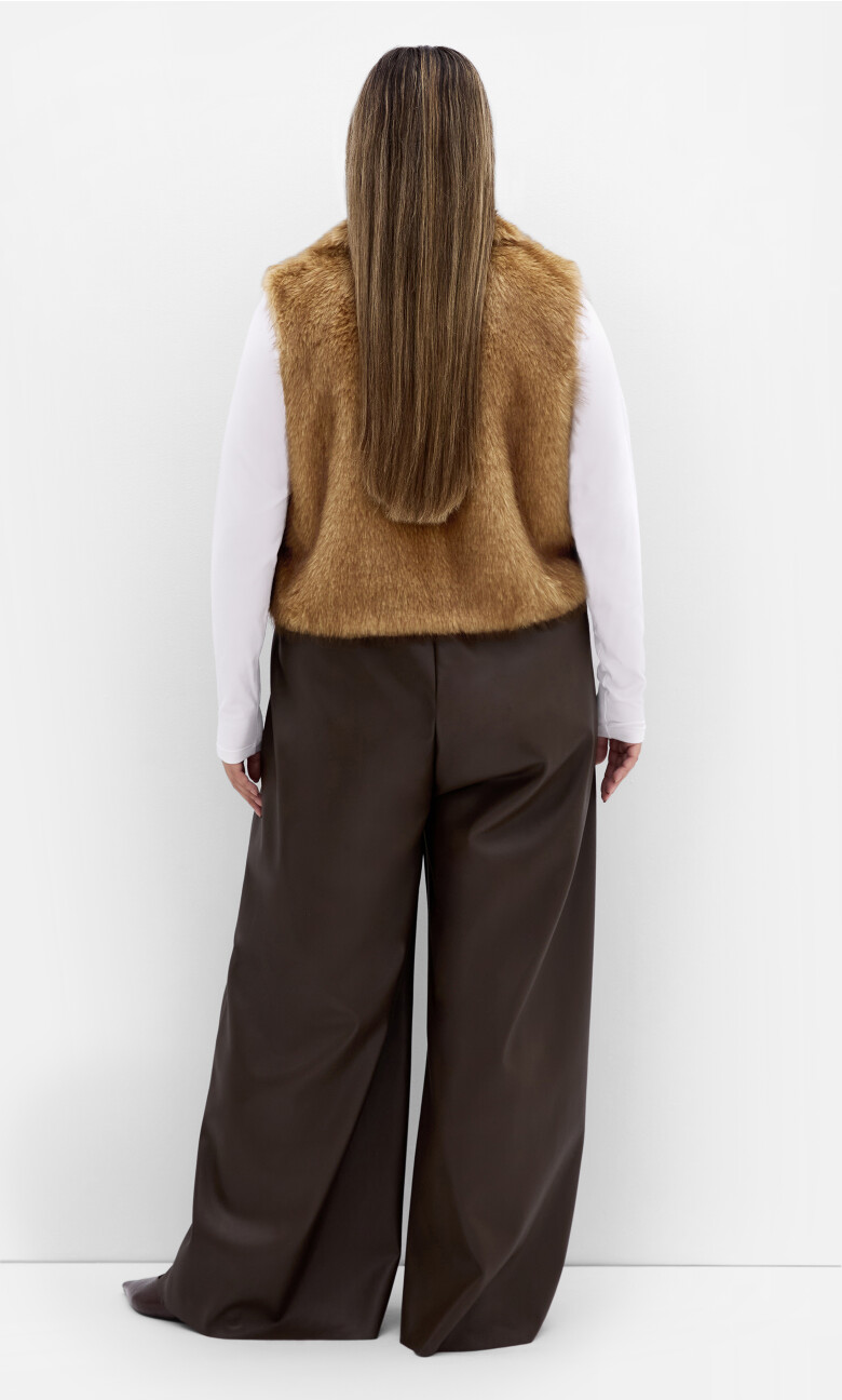 Gianna Faux Fur Vest - natural