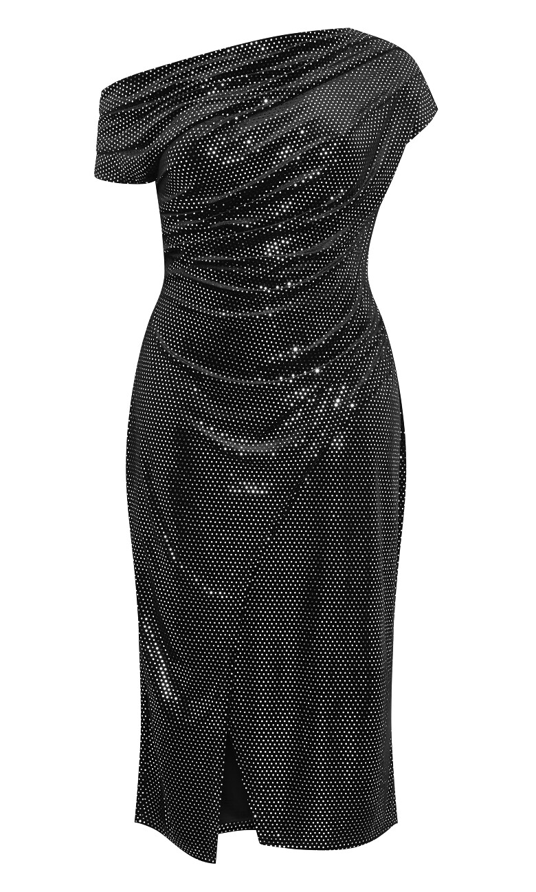 Shimmy Midi Dress - black