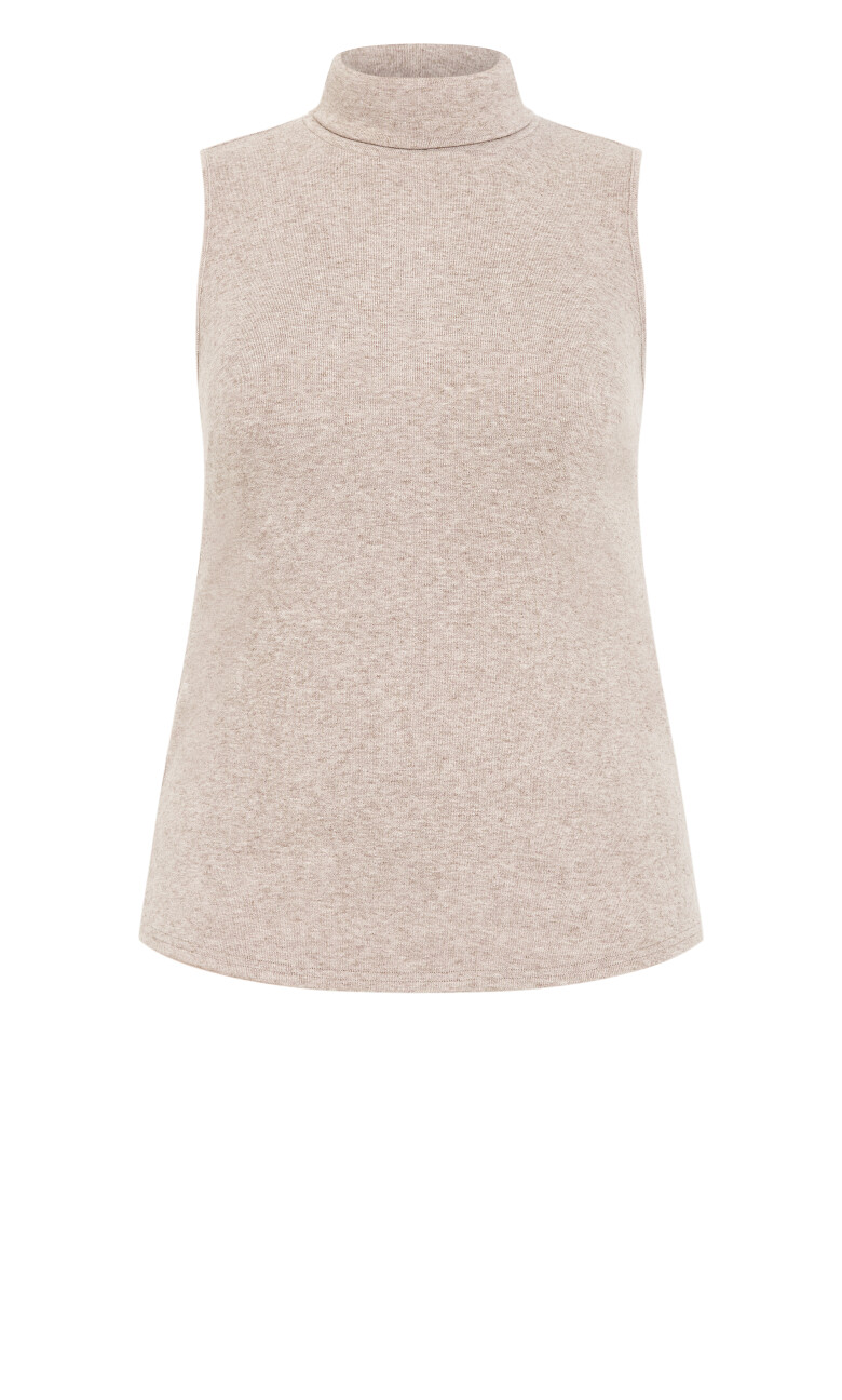 Callie Turtle Neck Top - mushroom