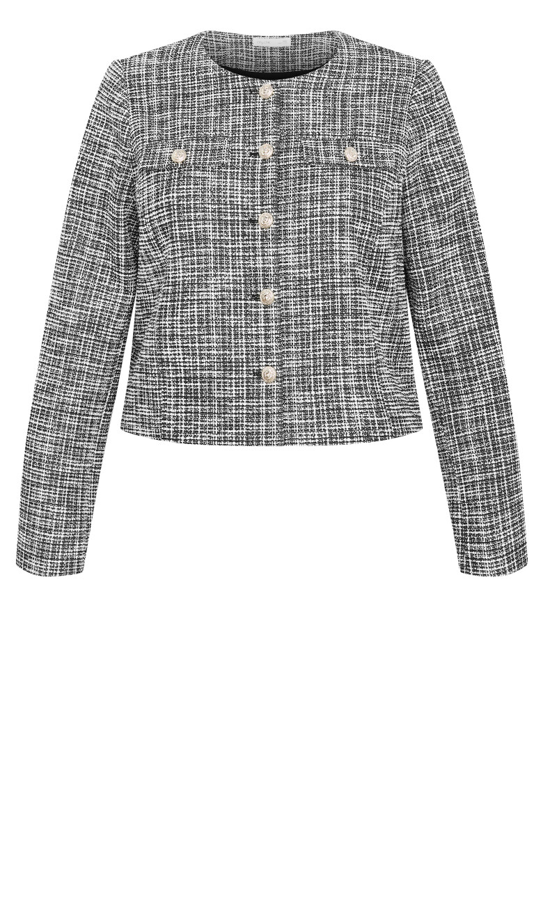 Becka Boucle Jacket - black check