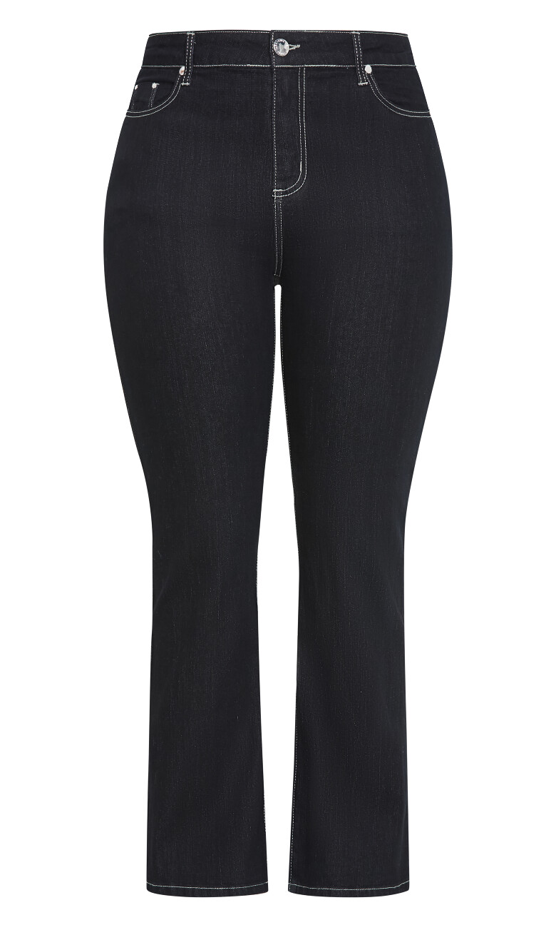 CC Bootleg Short Denim Jean - black wash