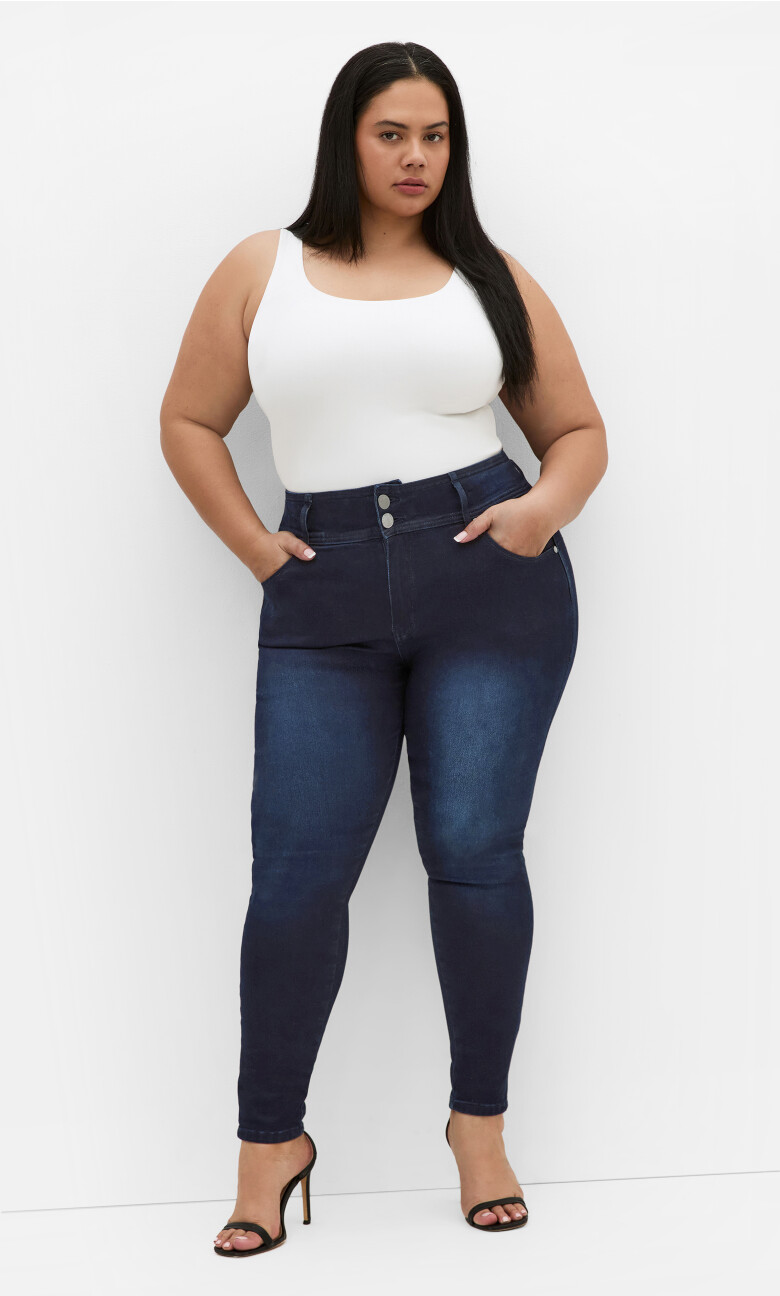 Plus Size Harley Fit Skinny Petite Jean - dark wash